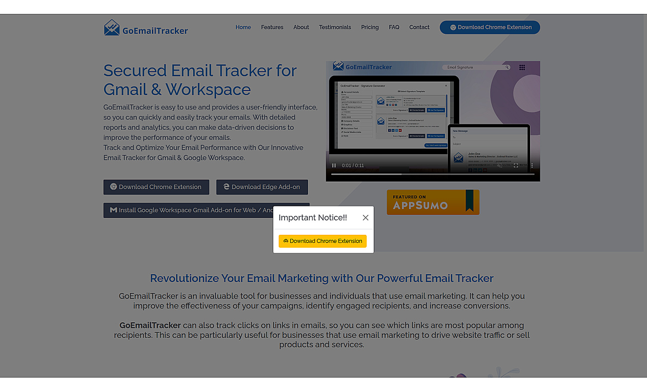 GoEmailTracker screenshot