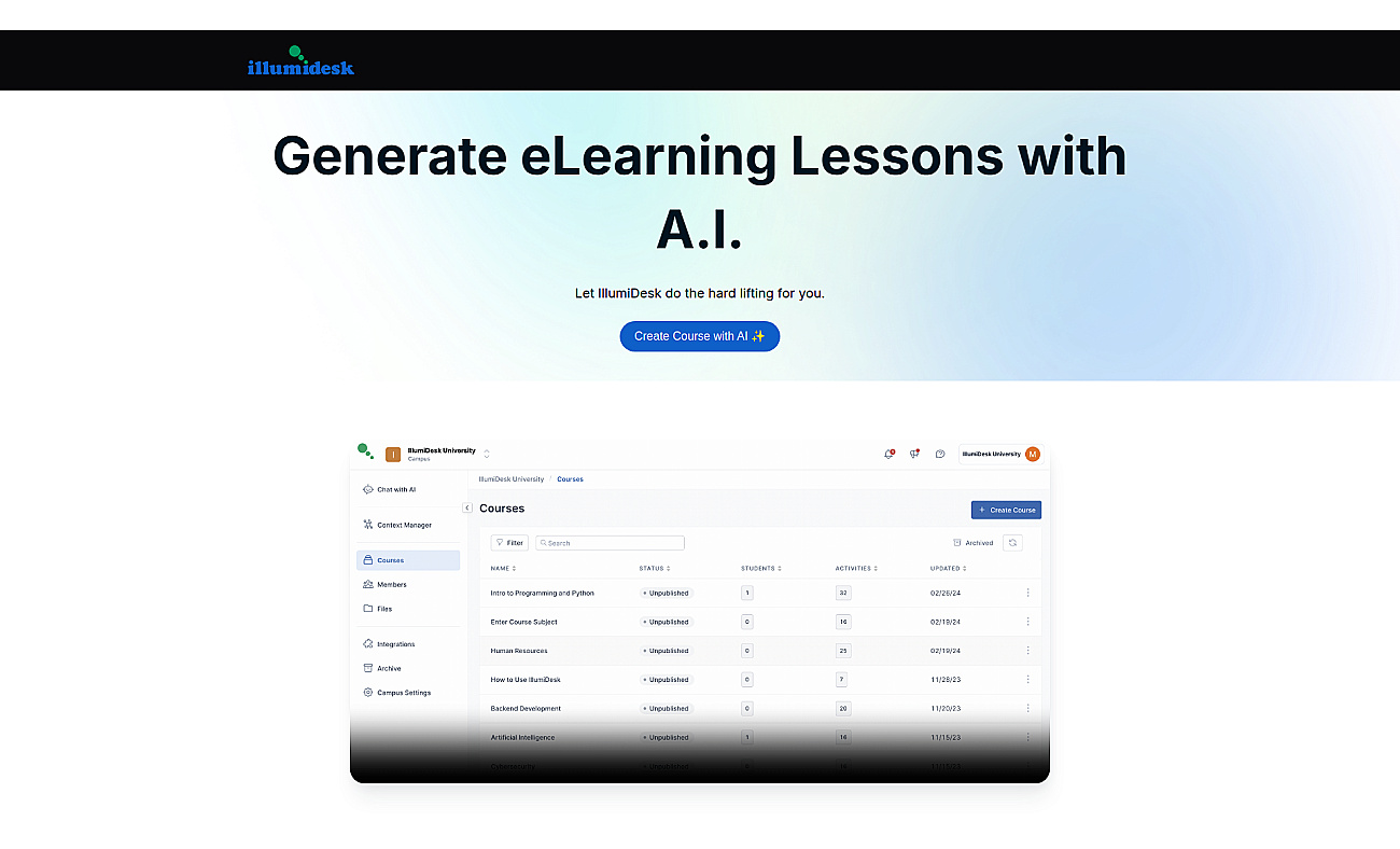IllumiDesk Course Builder screenshot