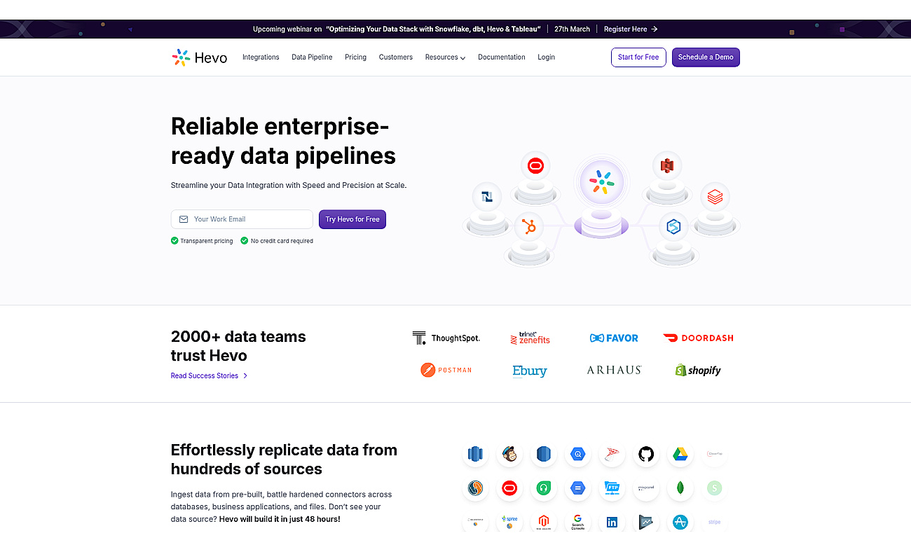 Hevo Automated Data Pipeline screenshot