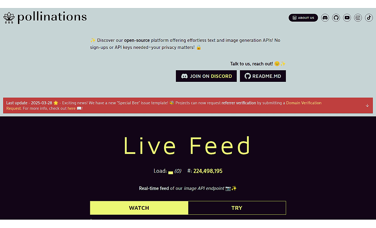 Pollinations screenshot