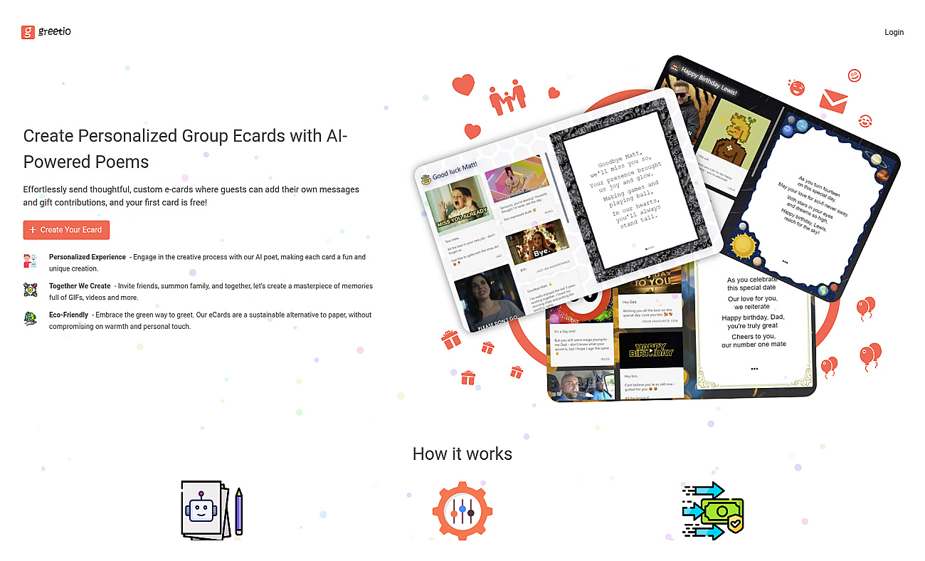 Greetio screenshot