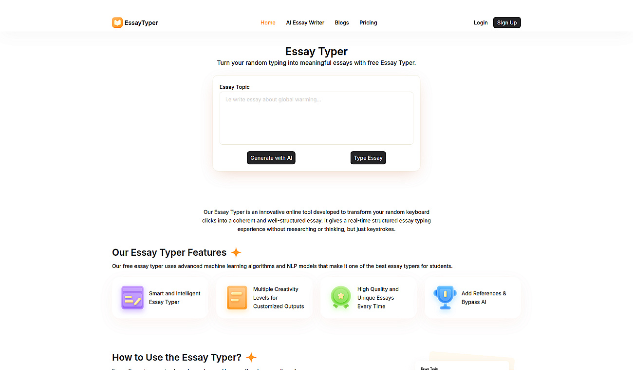Essay Typer screenshot