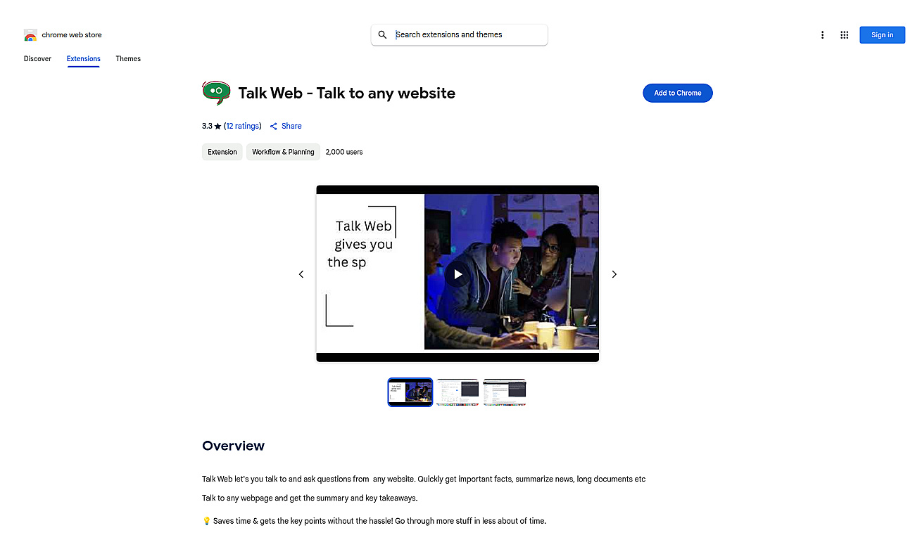 Talk Web screenshot