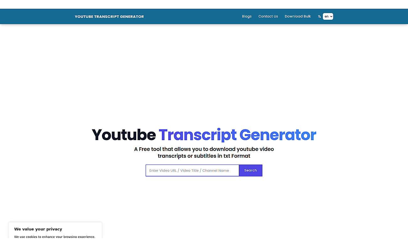 YouTube transcripts Downloader screenshot