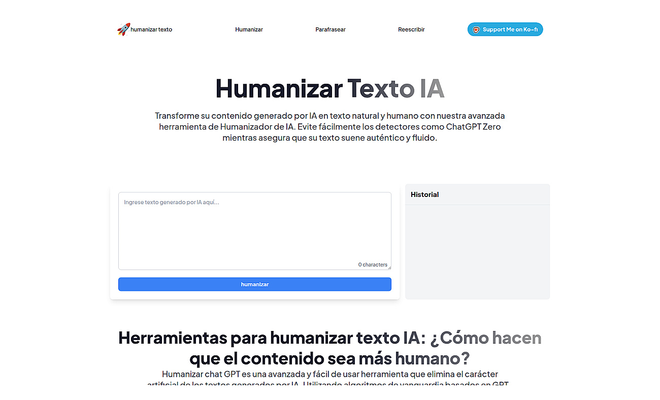 Humanizar text ai screenshot