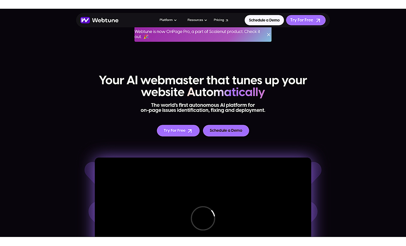 Webtune ai screenshot