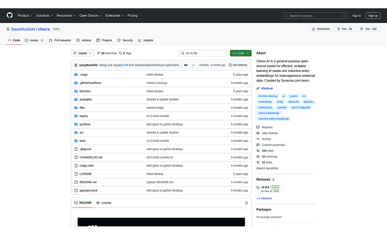 Cleora.ai screenshot