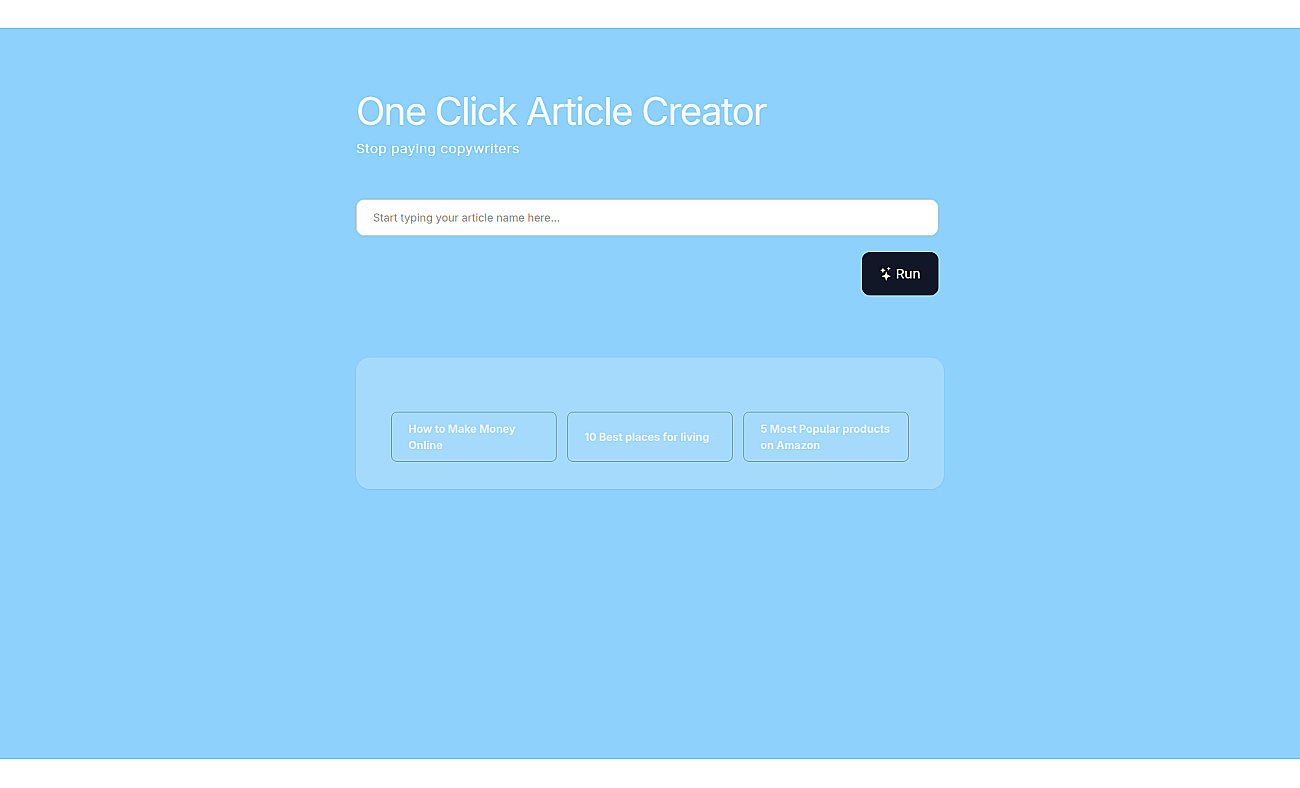 OneClickArticleCreator screenshot