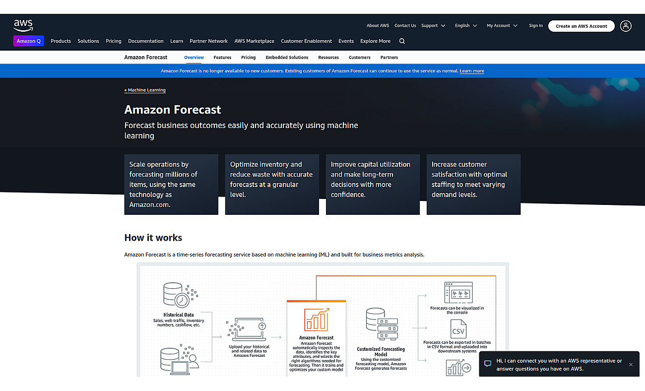 Amazon Forecast screenshot