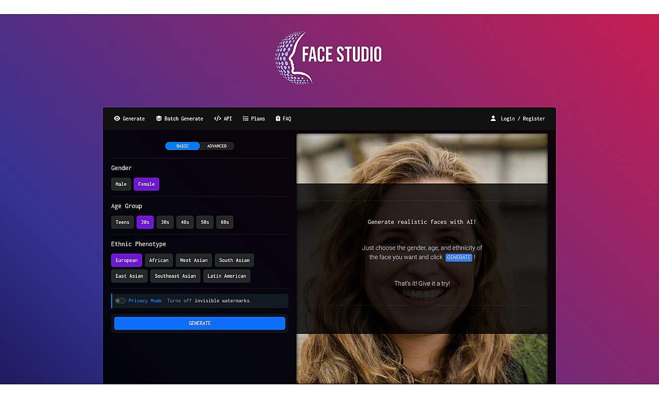 Facestudio screenshot