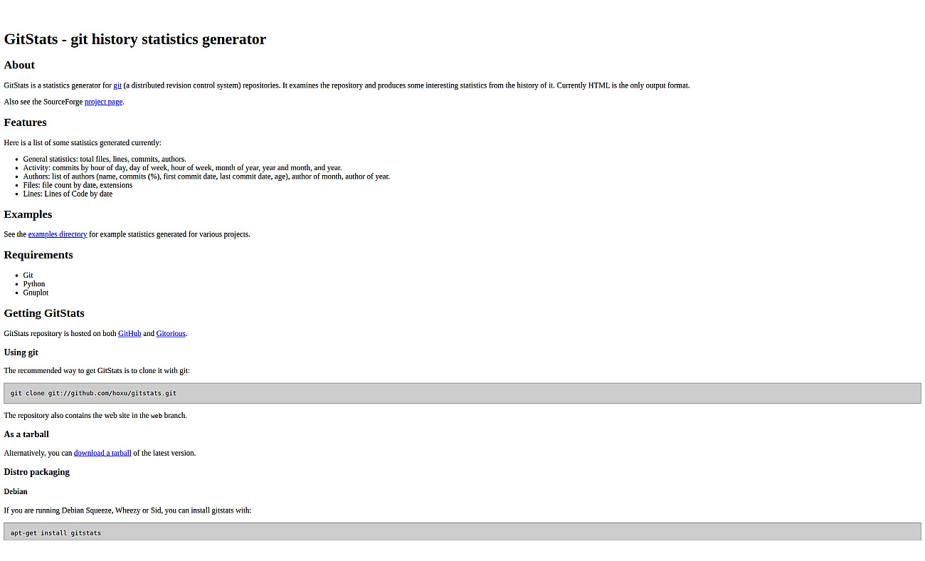 GitStats screenshot