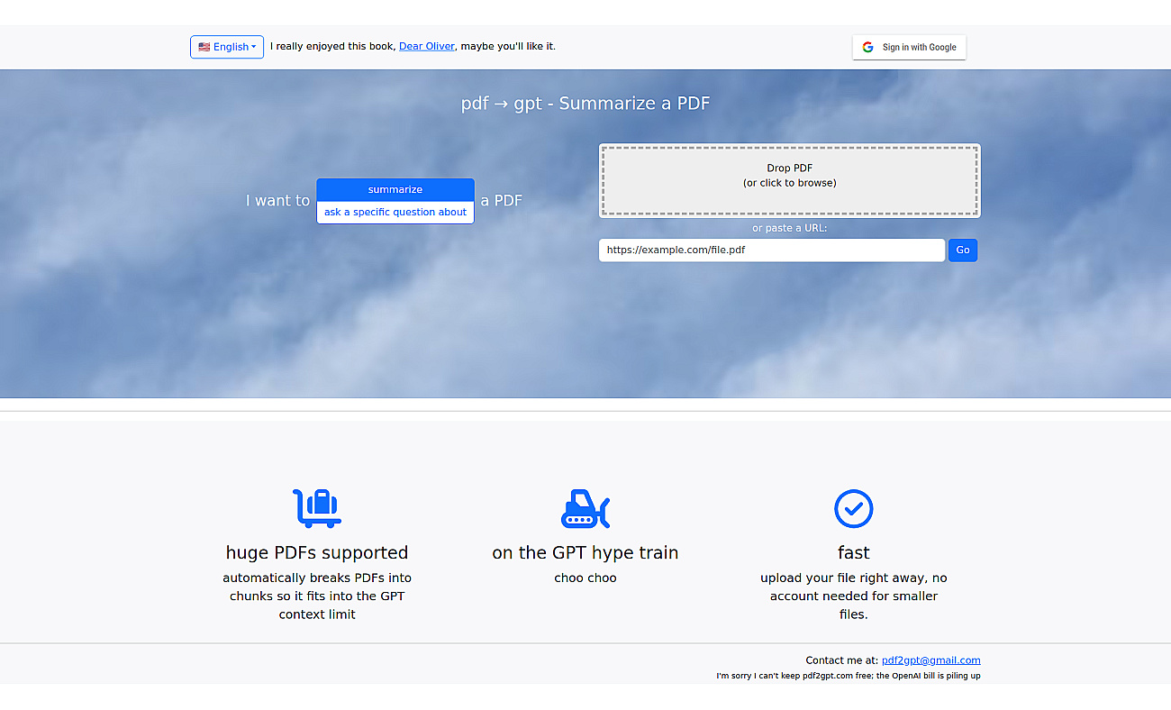 pdf2gpt screenshot