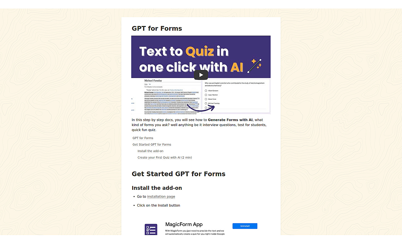 GPT for forms screenshot