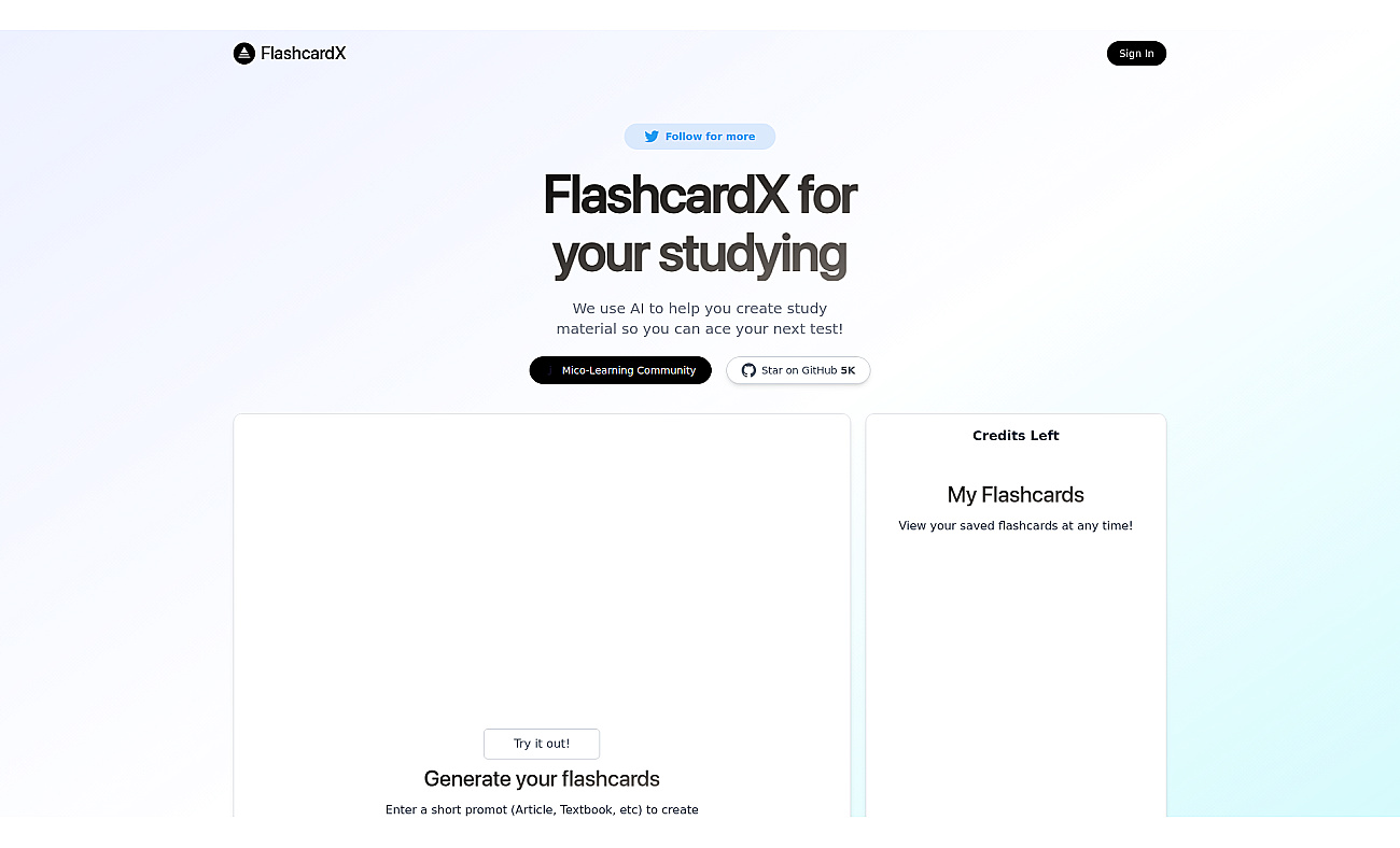FlashcardX screenshot