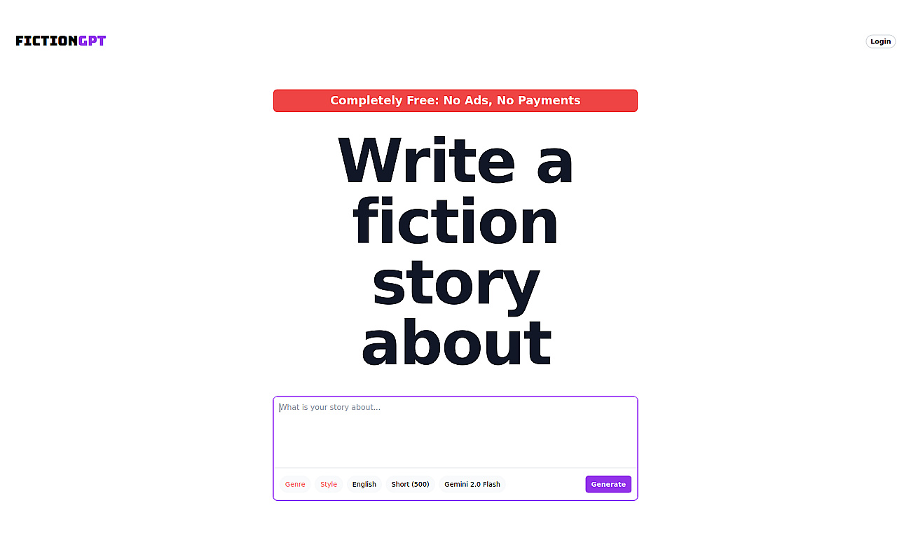 FictionGPT screenshot