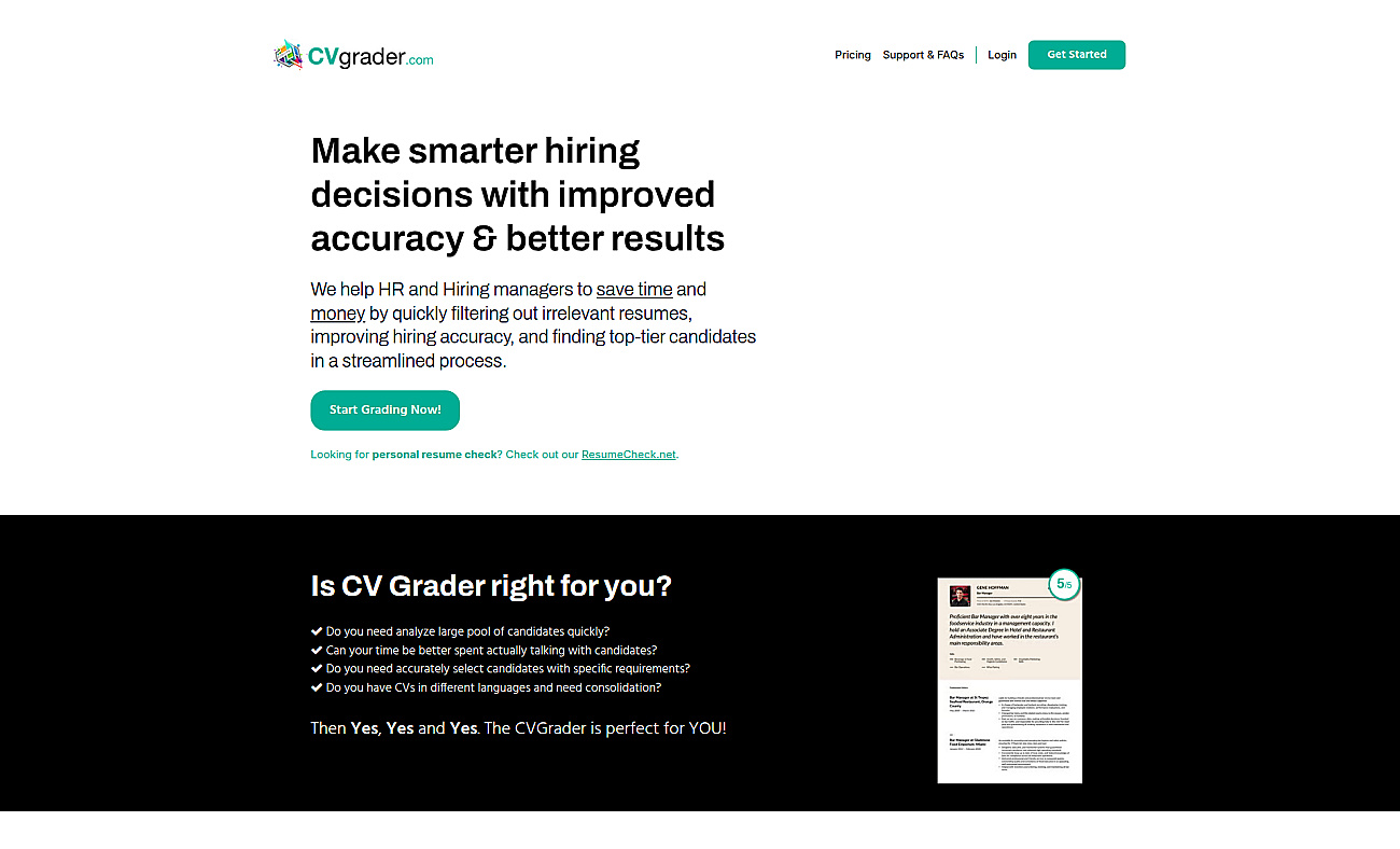 CVGrader screenshot