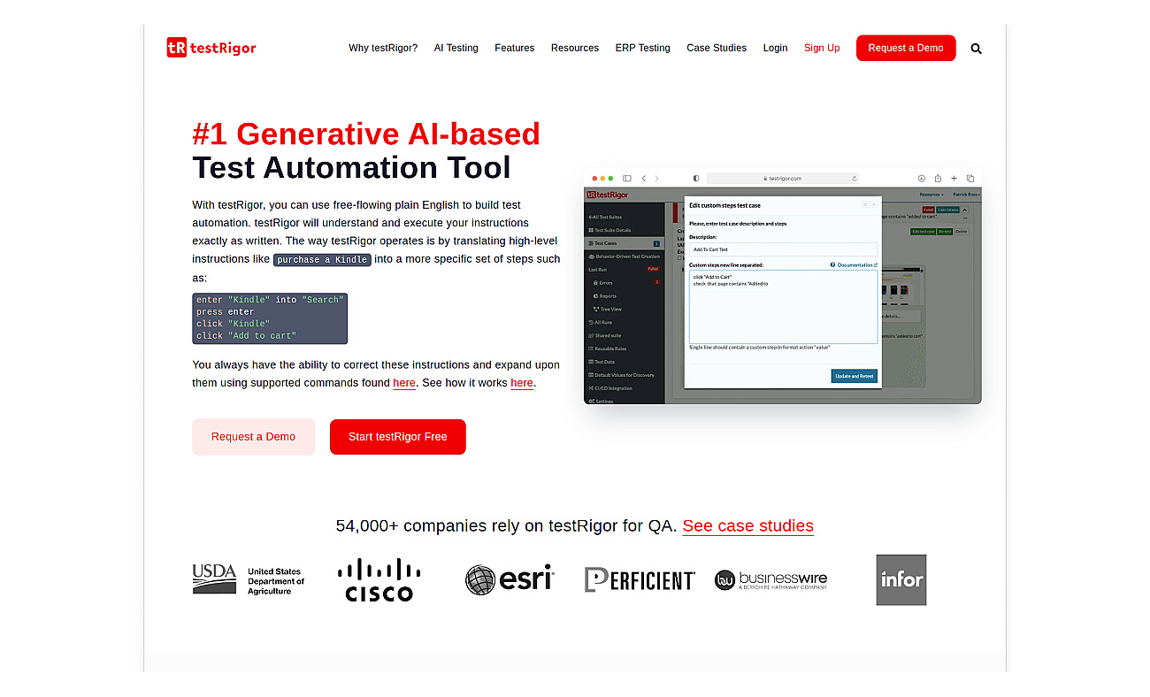 testRigor screenshot
