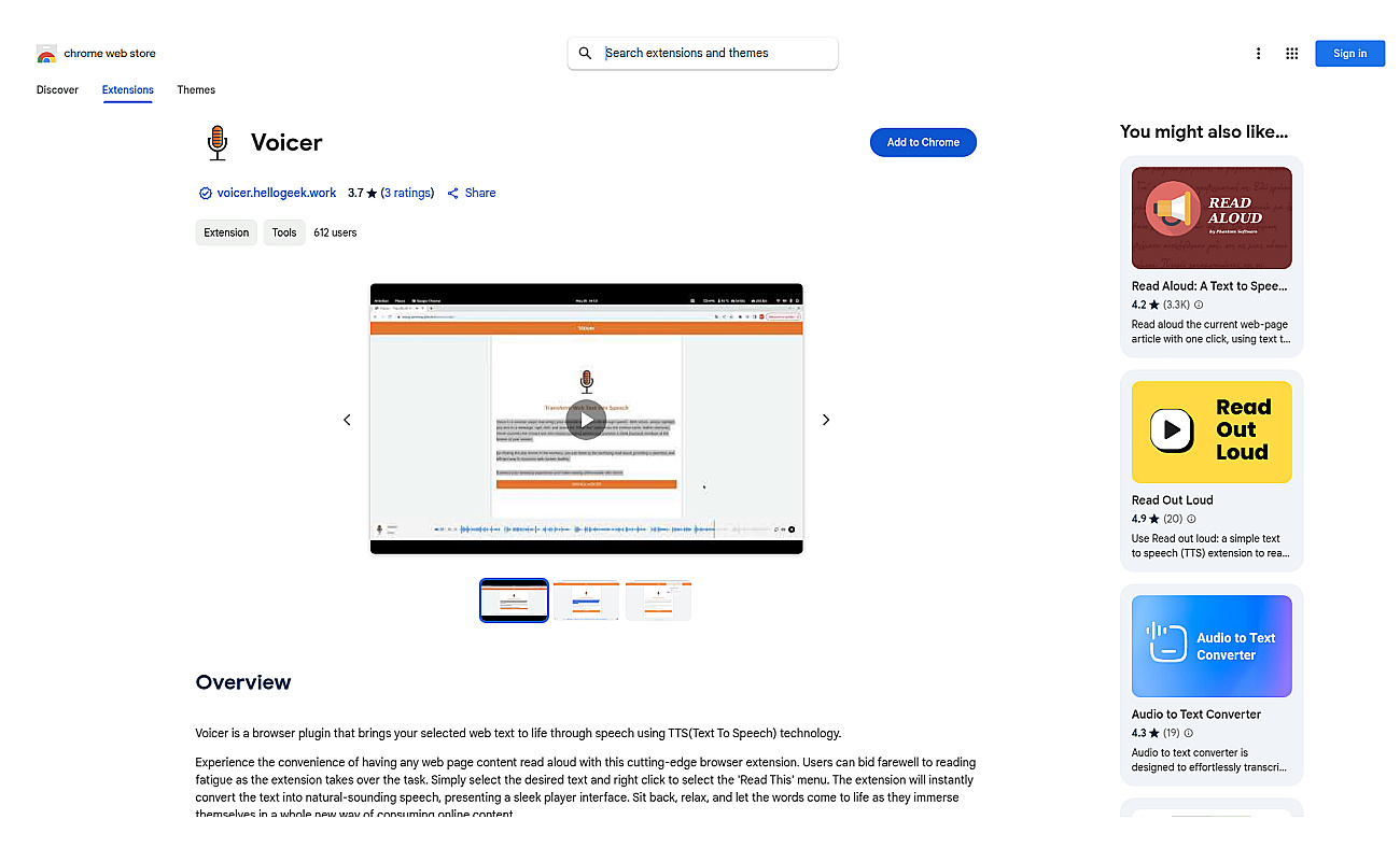 Voicer screenshot