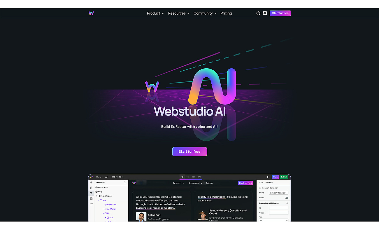 Webstudio screenshot