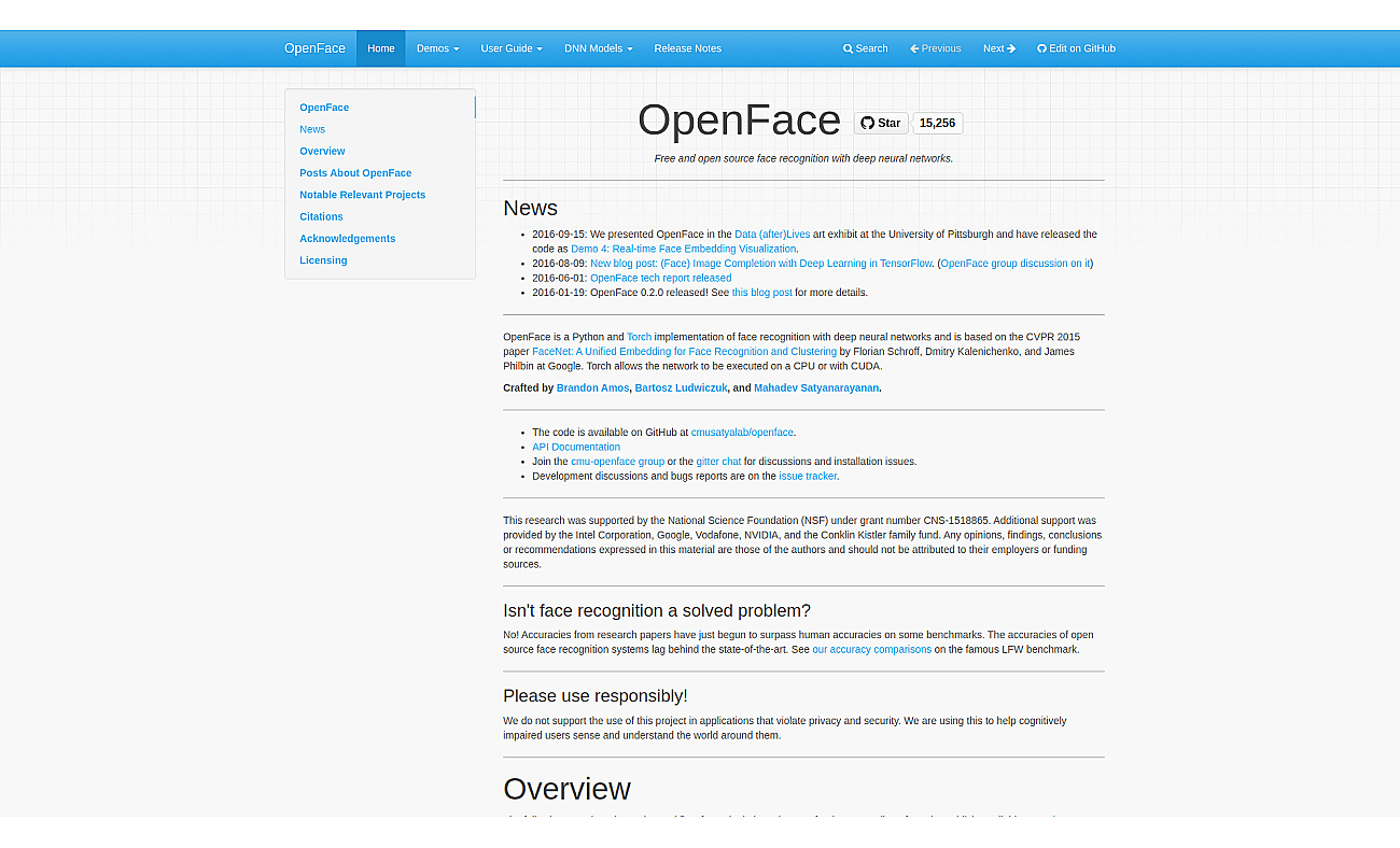 OpenFace screenshot