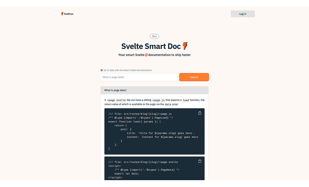 Sveltron screenshot