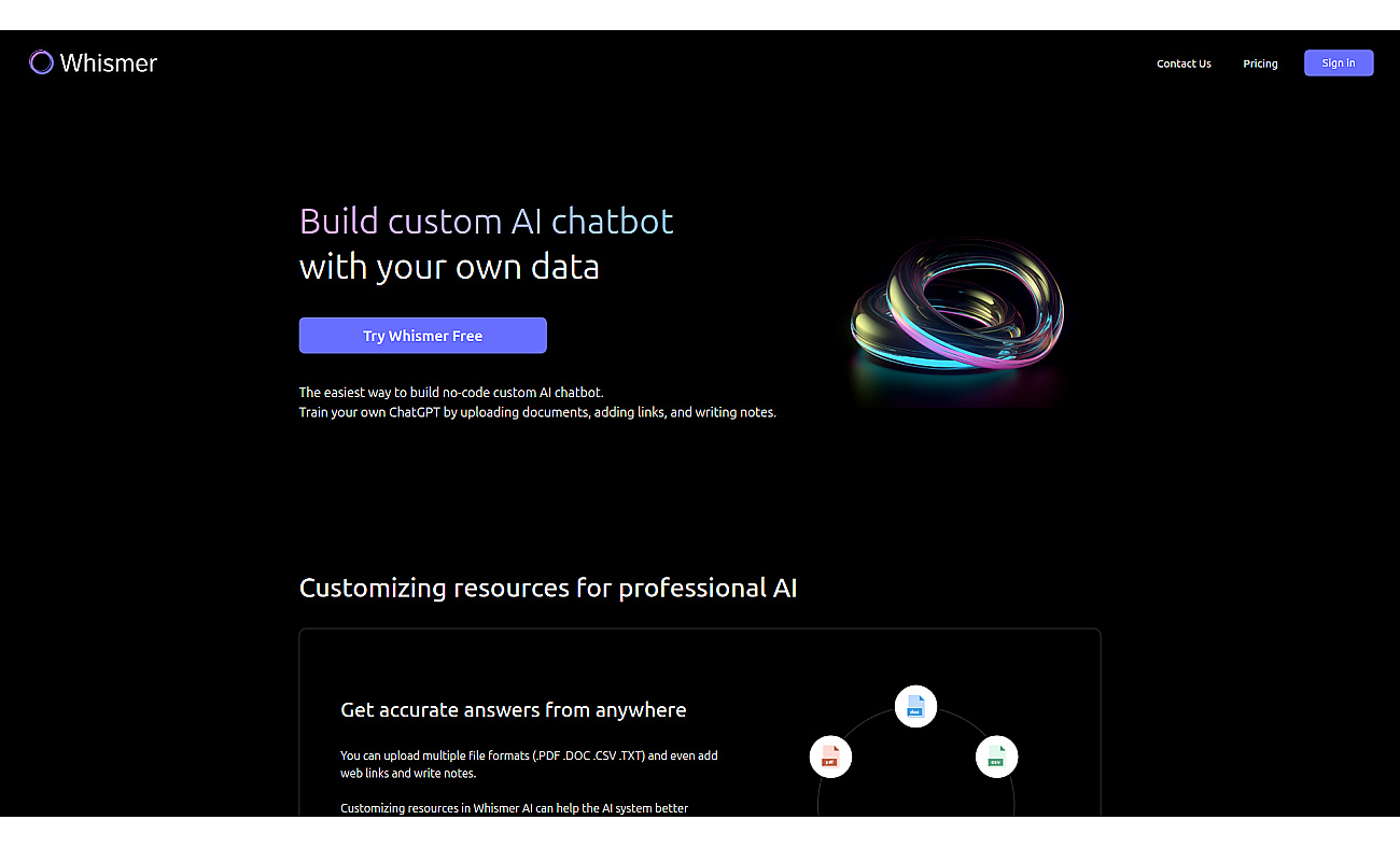 Whismer screenshot
