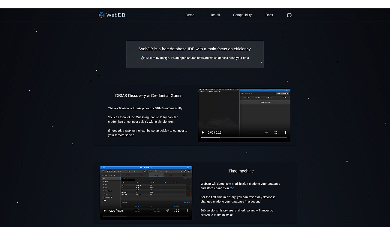WebDB screenshot