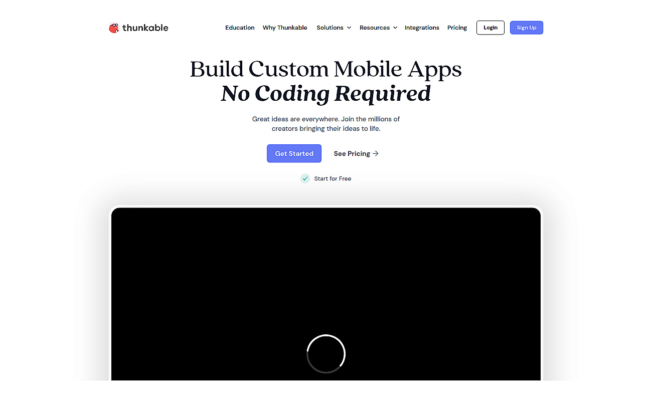 Thunkable screenshot