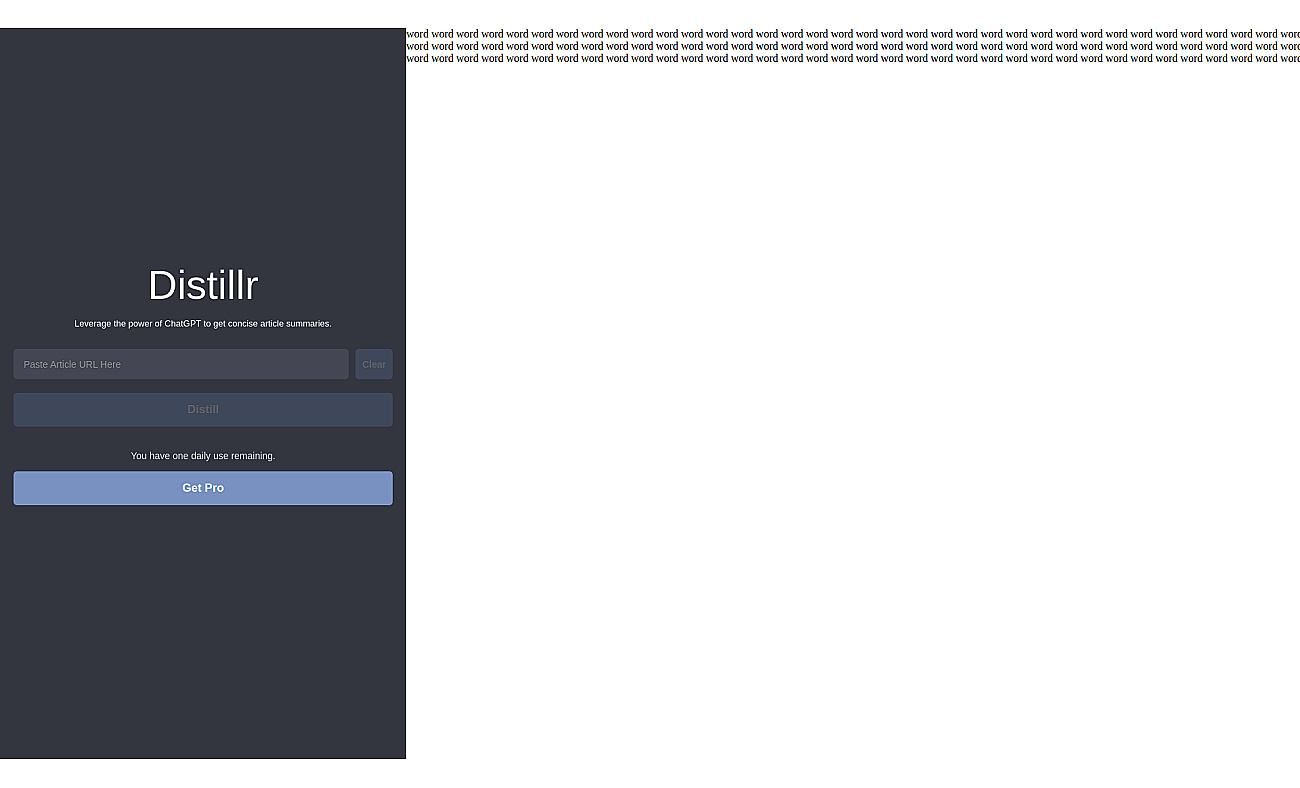 Distillr screenshot