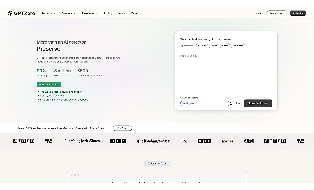 GPTZero screenshot