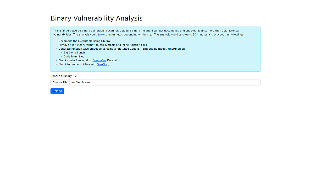 BinAnalysis screenshot