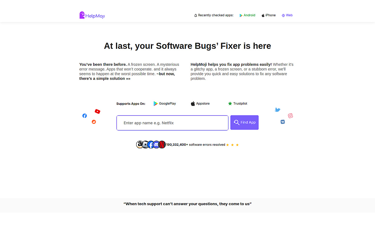 HelpMoji screenshot
