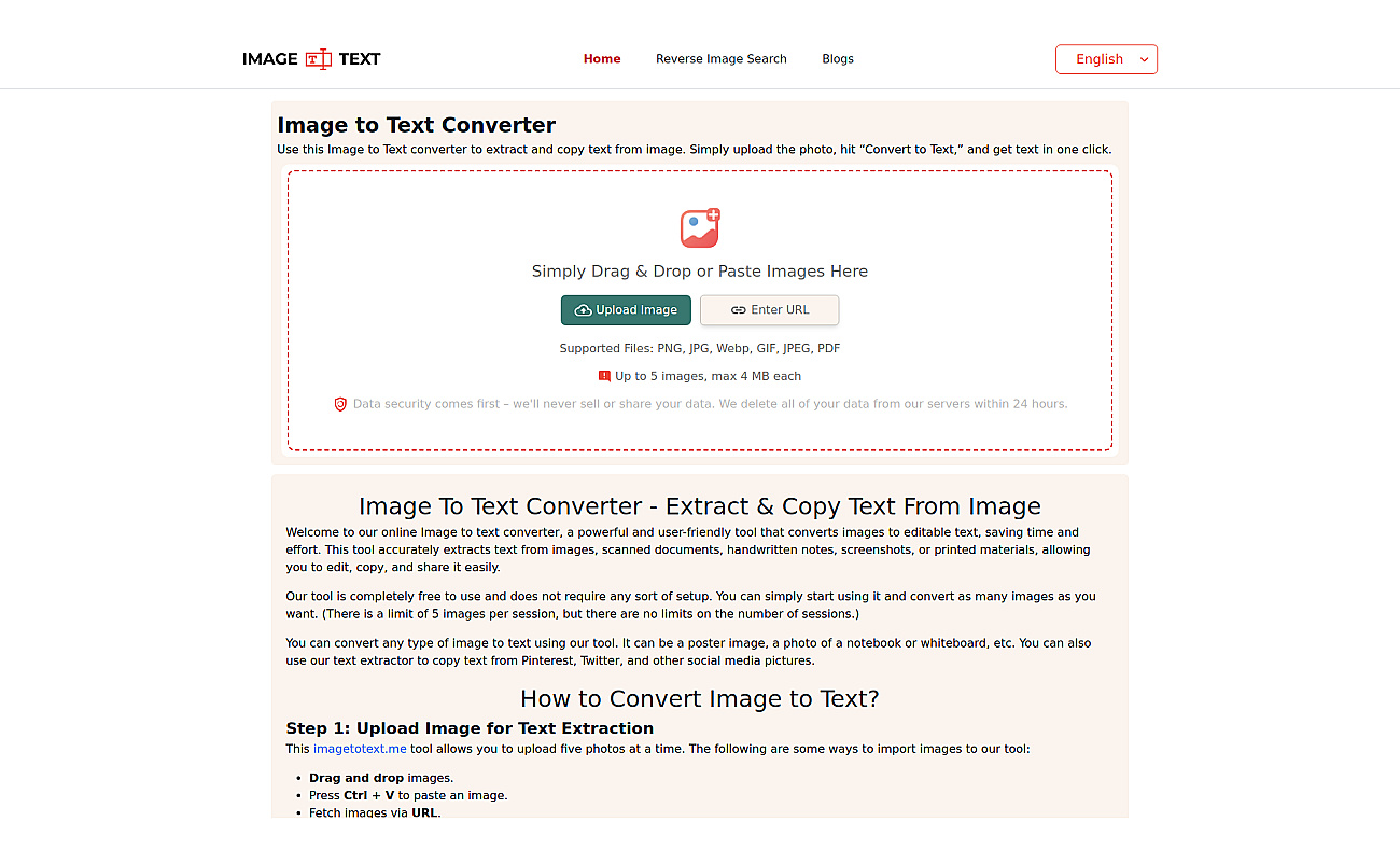 imagetotext.me screenshot