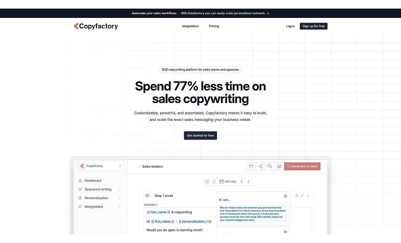 Copyfactory screenshot