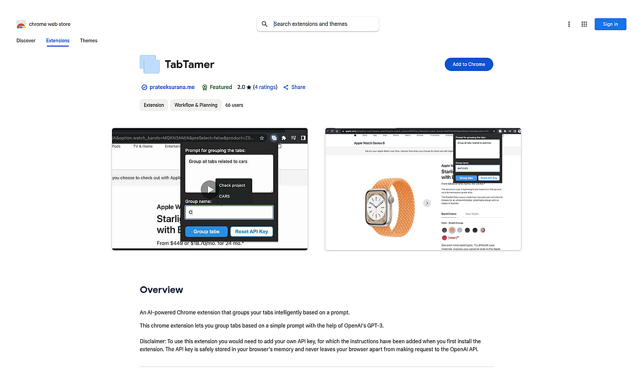 TabTamer screenshot