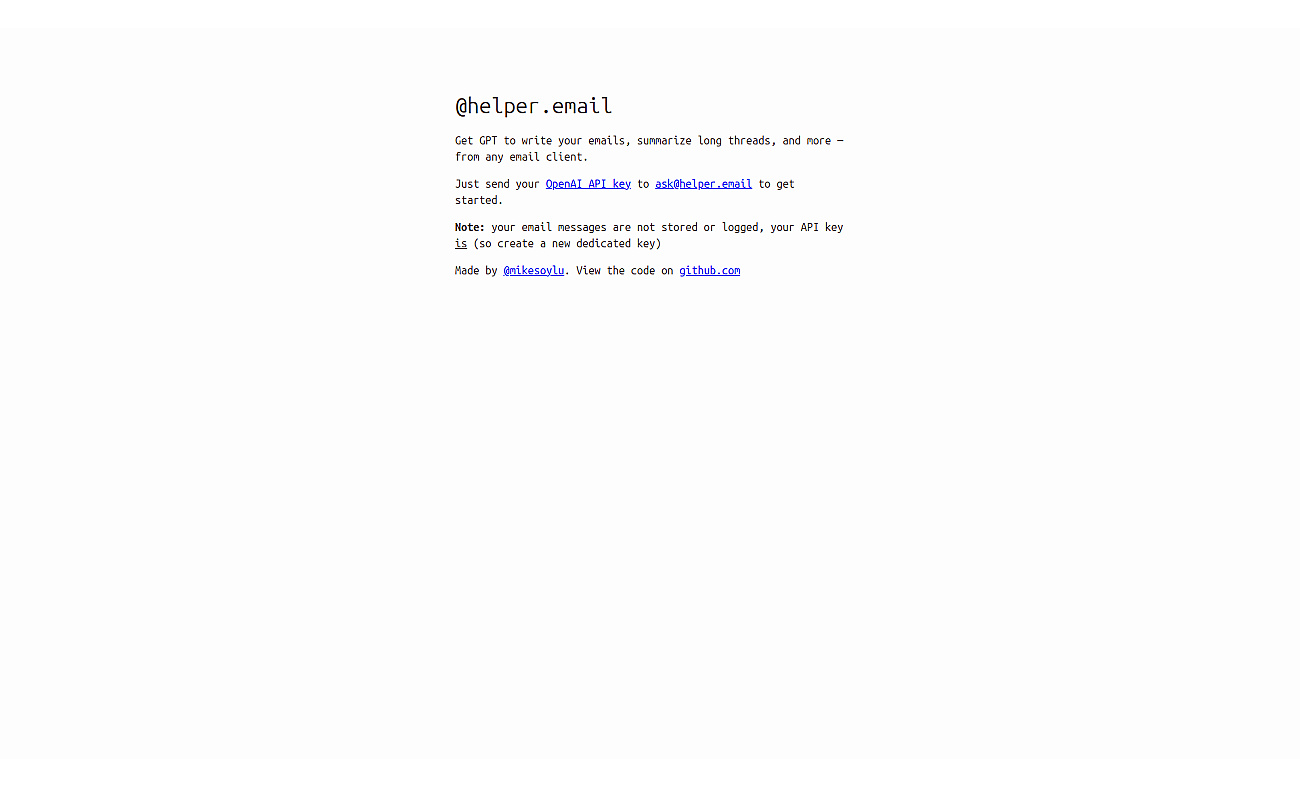 helper.email screenshot
