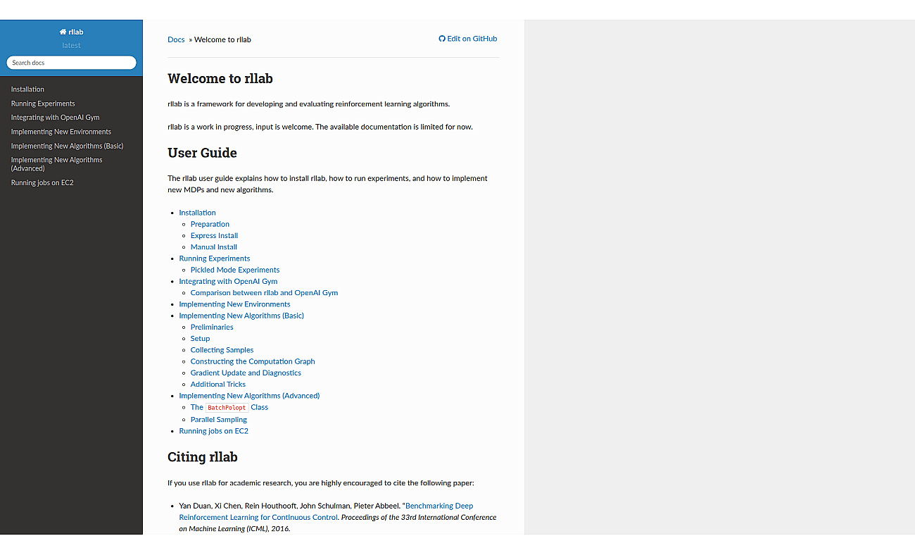 RLLab screenshot