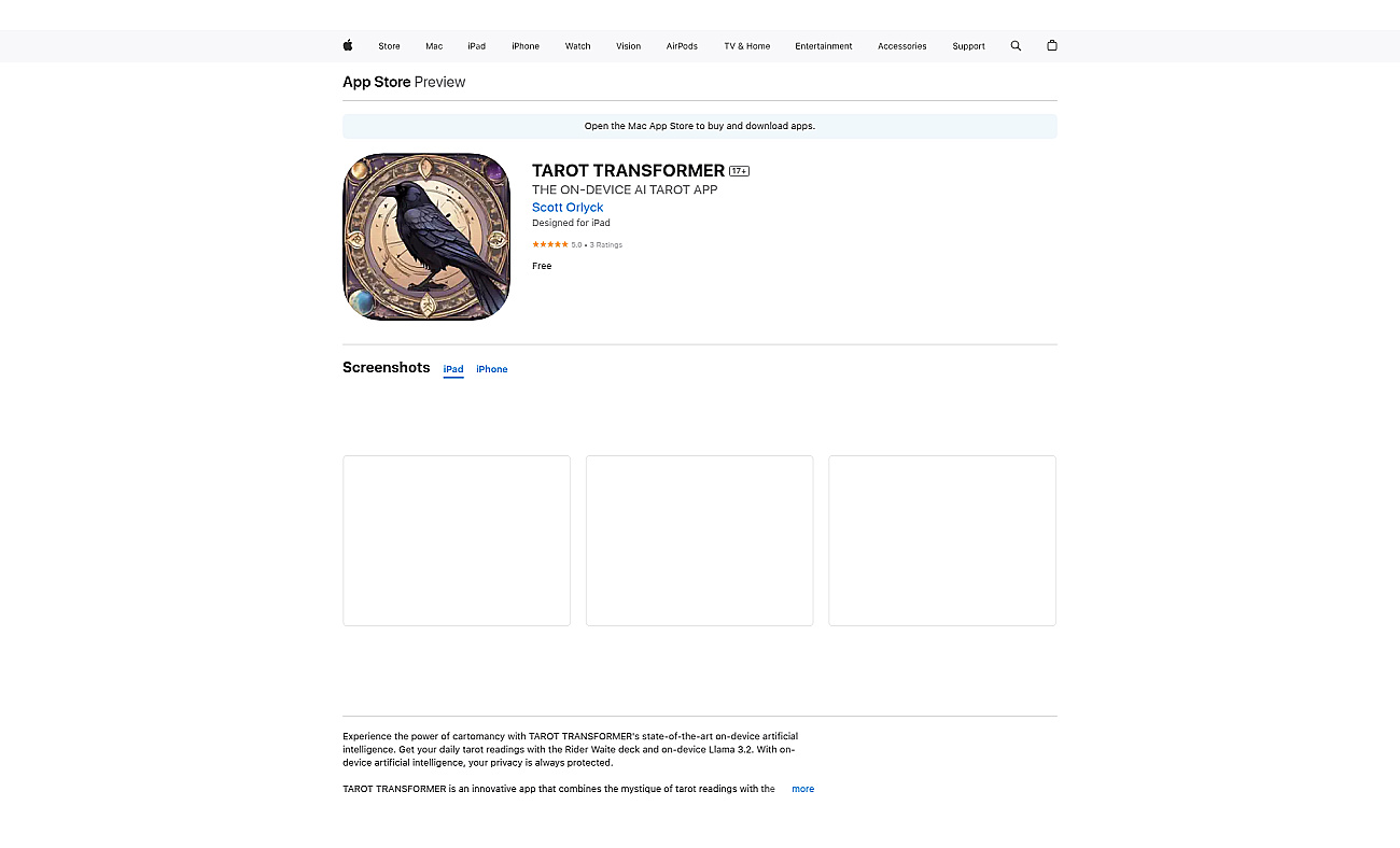 TAROT RAVEN screenshot