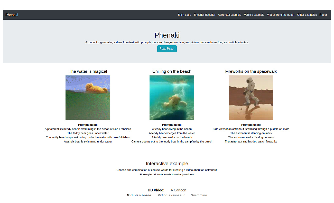 Phenaki screenshot
