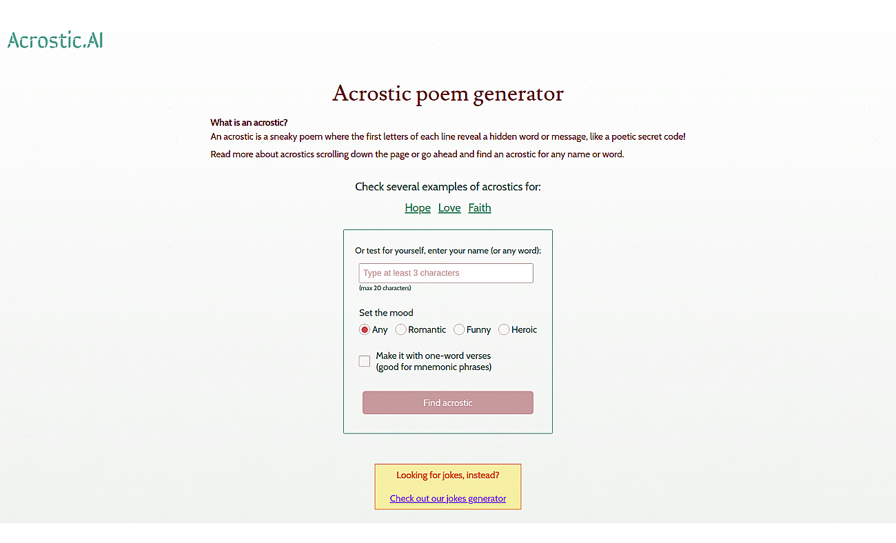 Acrostic AI screenshot