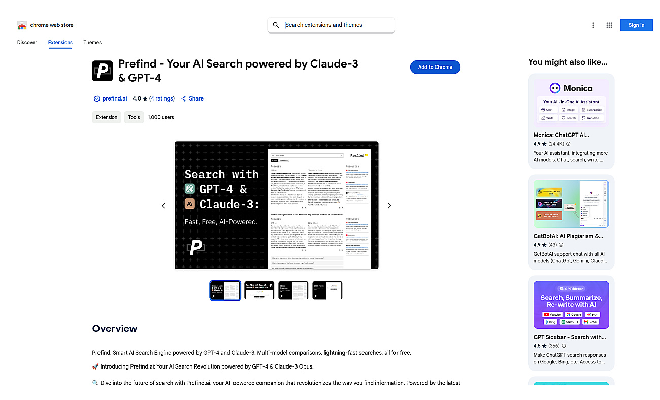 Prefind screenshot