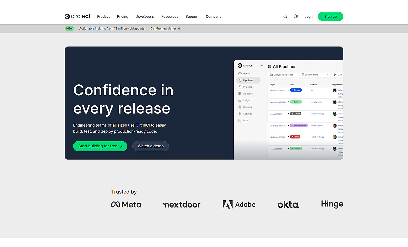 CircleCI screenshot