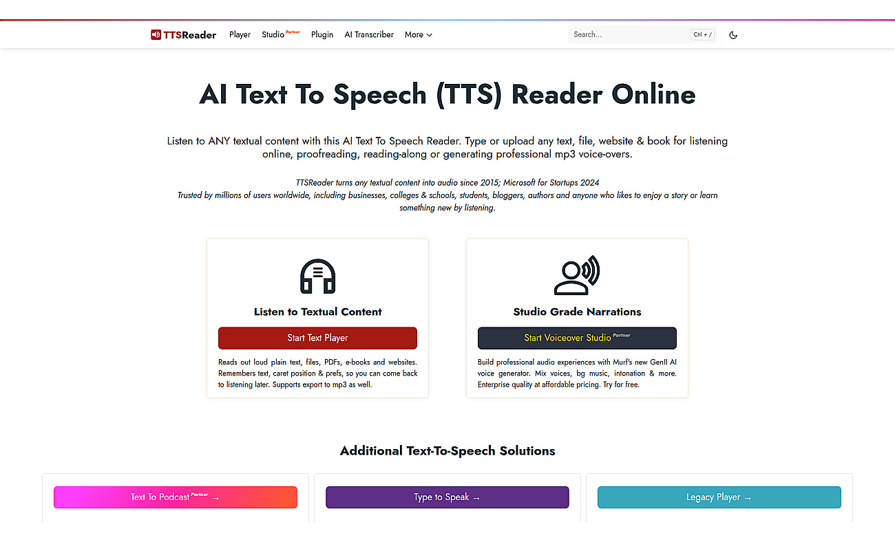 TTS Reader screenshot