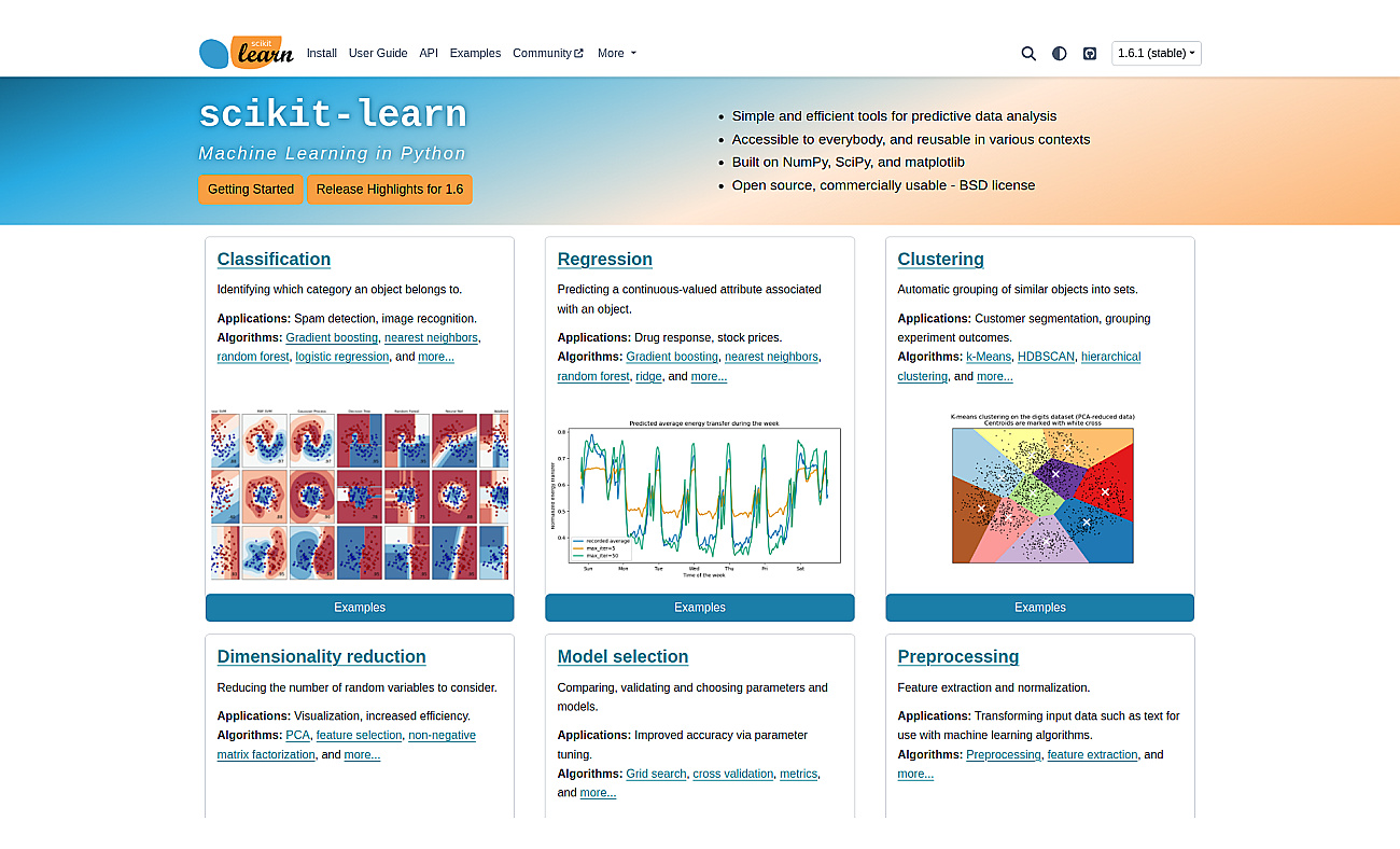 Scikit Learn screenshot