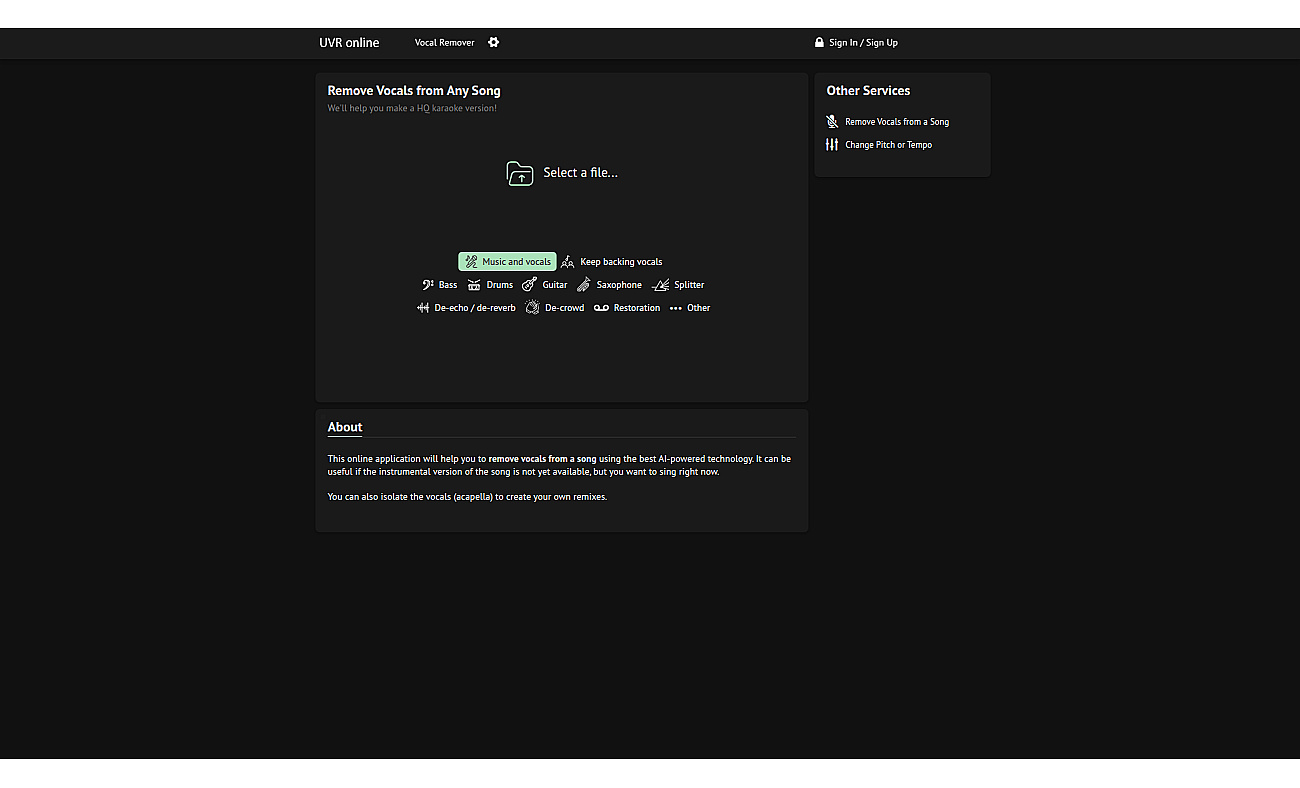 X-Minus screenshot