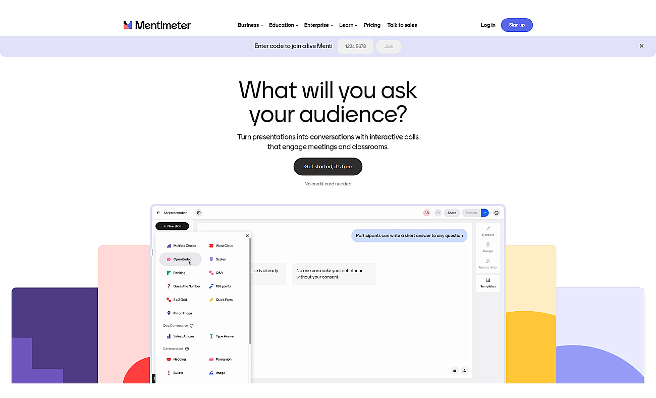 Mentimeter screenshot