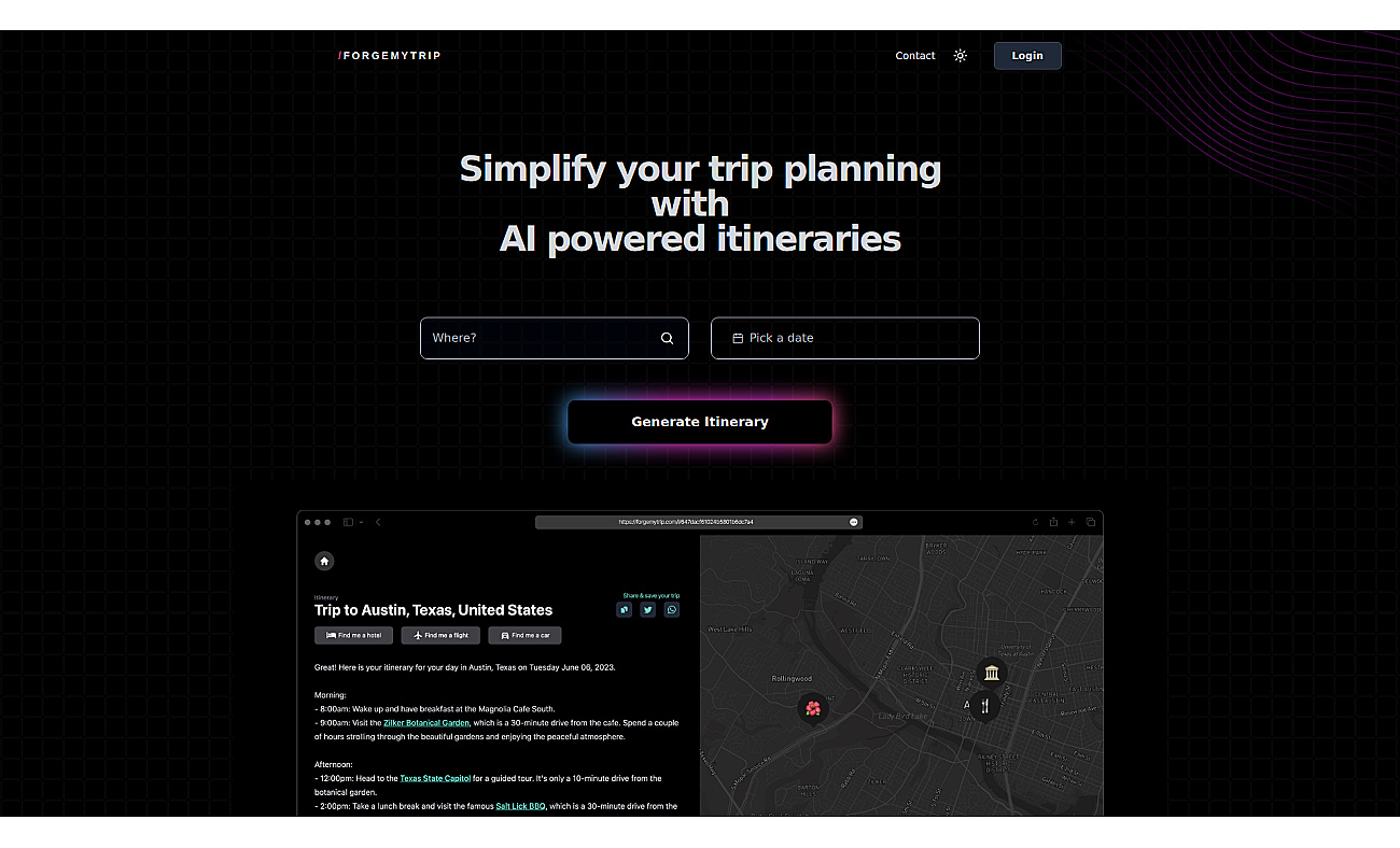 Forgemytrip screenshot