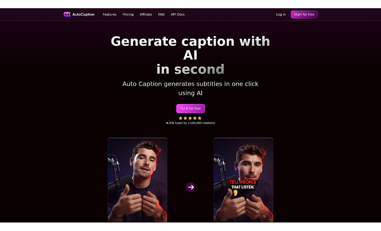 AutoCaption screenshot