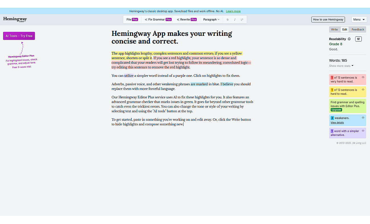 Hemingway screenshot