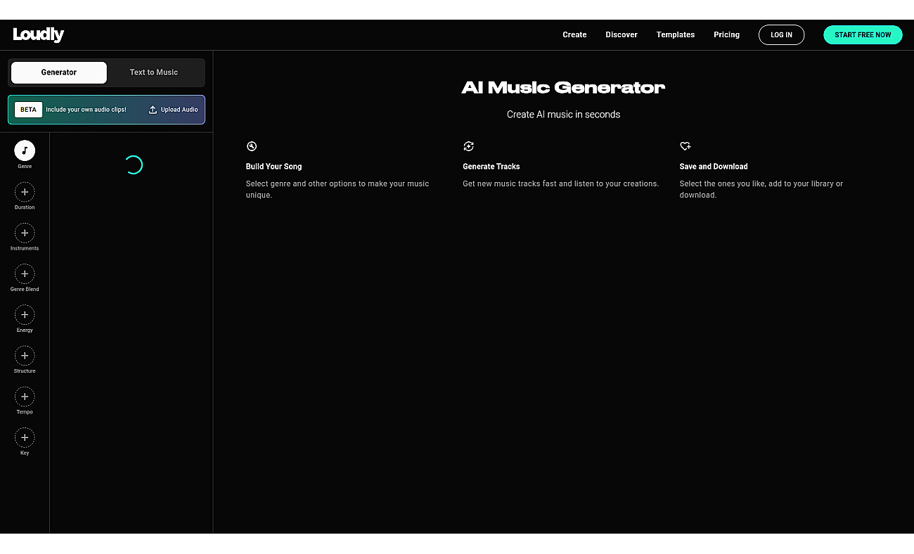 Loudly AI Music Generator screenshot